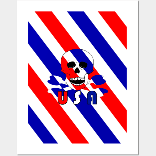 SKULL And Bones American Fourth Of July Posters and Art